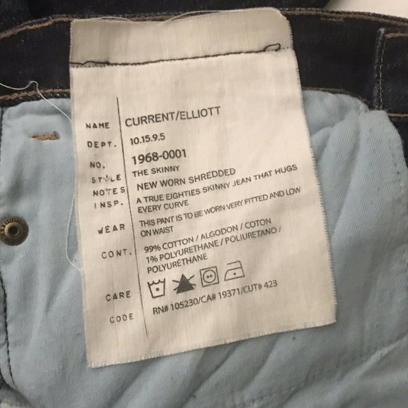 Current Elliot "The Skinny" Ripped Destroyed Jeans - Picture 12 of 13